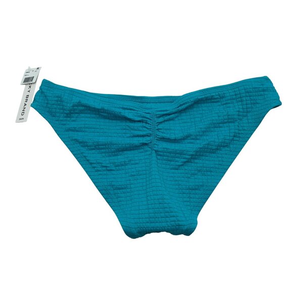 Lucky Brand Golden Wave Textured Hipster Bikini Swim Bottom Teal Blue L - Picture 6 of 8